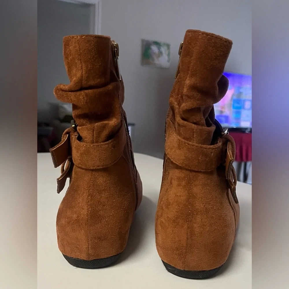 Herstyle Tan Suede Ankle Booties - Picture 3 of 5
